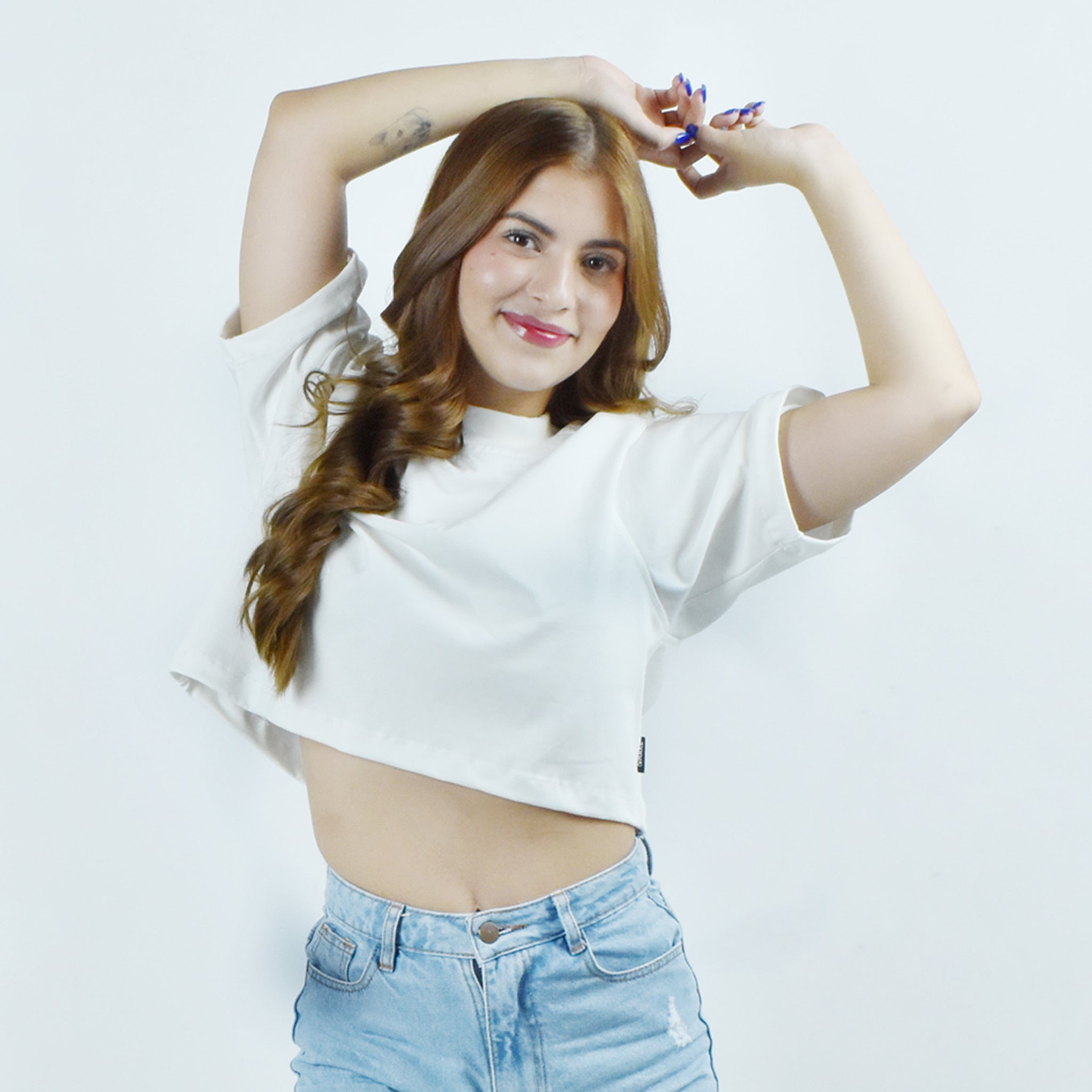 enpattas - crop top regular fit color crudo